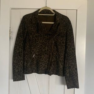 Catherine Malandrino women’s faux leather animal print jacket Size S NWOT